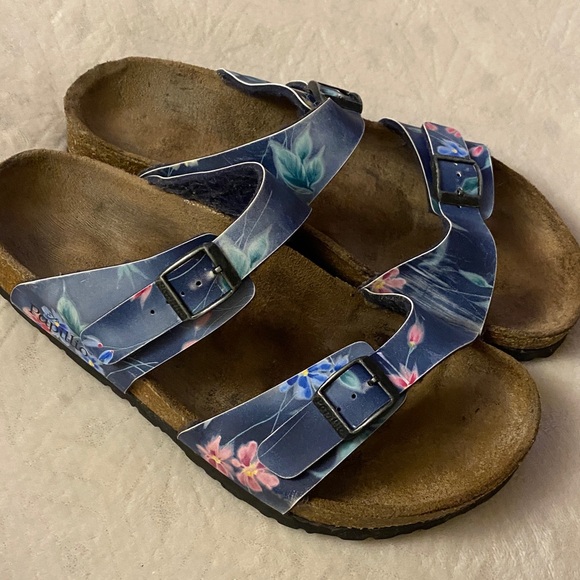 PAPILLIO Floral Blue Sandals with Buckles - Picture 1 of 10